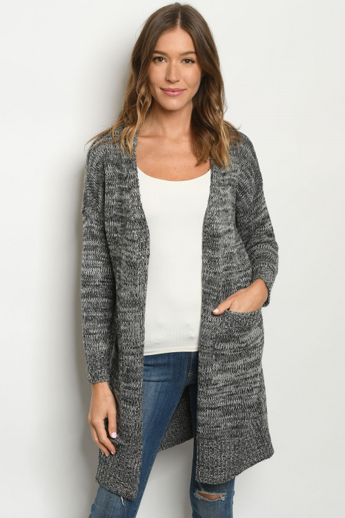 S22-10-1-C1711 GRAY CARDIGAN / 3PCS