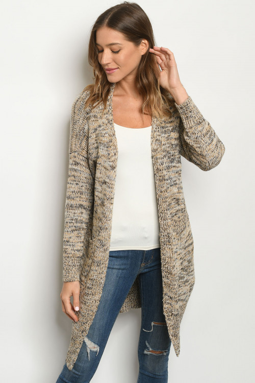 S22-7-4-C1711 TAUPE CARDIGAN / 6PCS