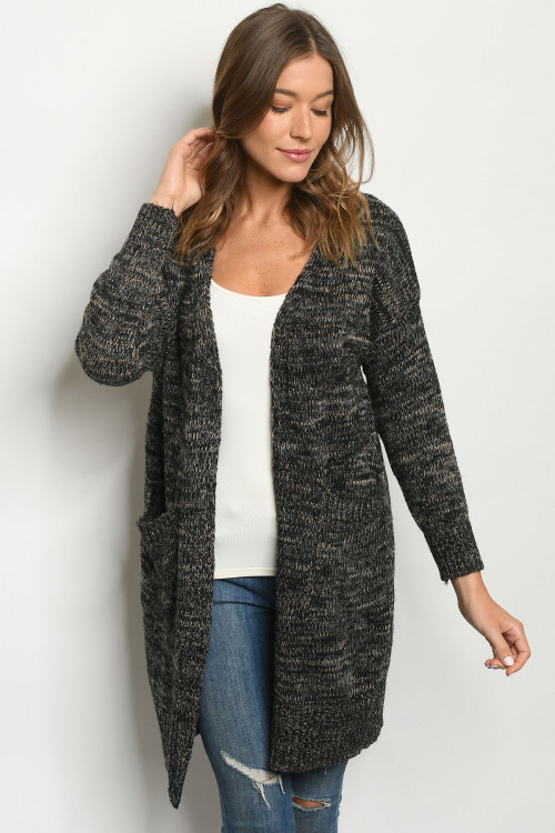 S19-9-4-C1711 CHARCOAL CARDIGAN / 6PCS