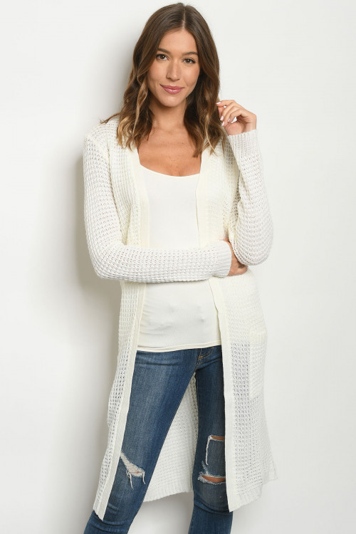 S16-10-3-C2373 IVORY CARDIGAN / 5PCS