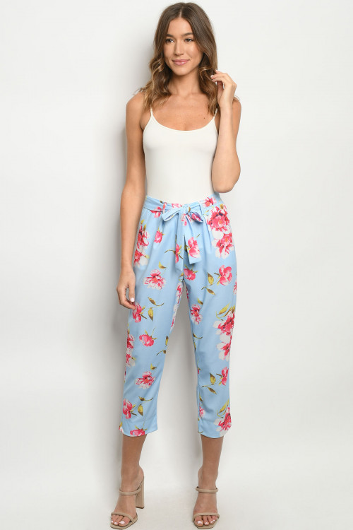 S15-12-1-P058 BLUE FLORAL PANTS 2-3