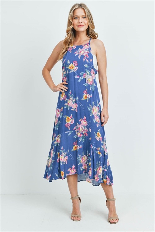 S15-2-2-D20709 INDIGO FLORAL DRESS 2-2-2