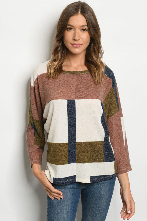 S17-3-2-T7558 BROWN MULTI TOP 1-1-1