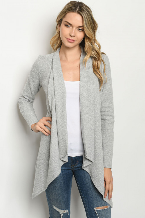 C48-A-2-C8789 GRAY CARDIGAN 2-2-2