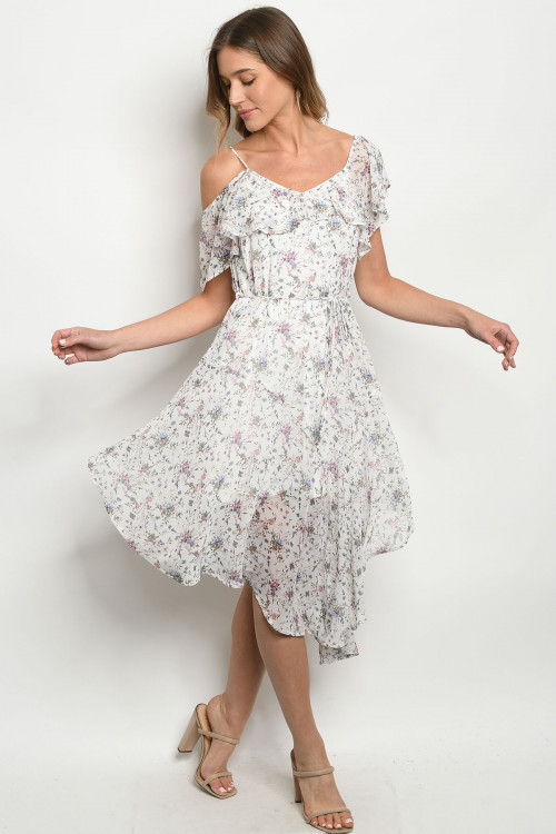 S11-3-2-D2072 OFF WHITE FLORAL DRESS 2-2-2