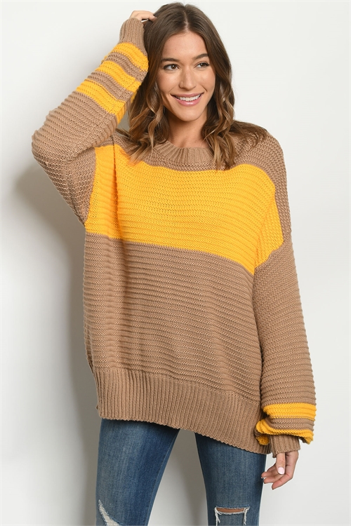 S11-11-1-S11876 MOCHA YELLOW SWEATER 3-3