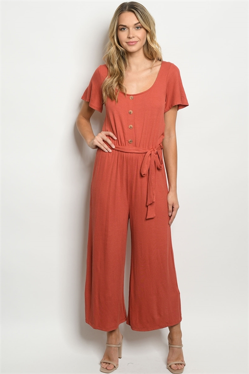 C37-A-1-J6734 RUST JUMPSUIT 3-2-1