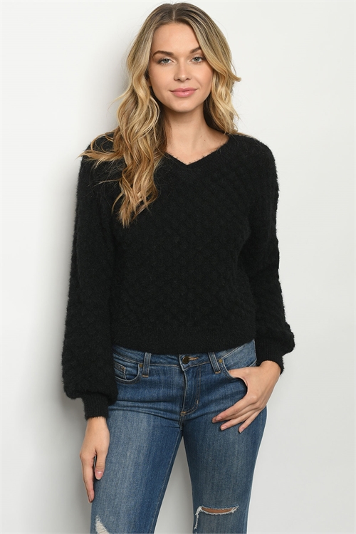 S18-13-3-S90210 BLACK SWEATER 3-2-1