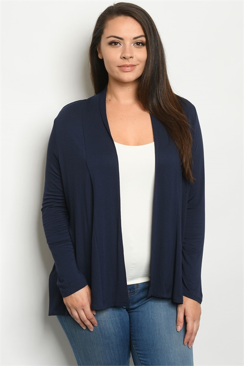 S17-10-1-C1125X NAVY PLUS SIZE CARDIGAN 1-1-1