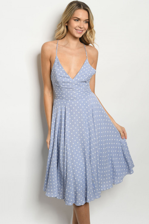 S12-12-2-D74979 BLUE WITH DOTS DRESS 2-2