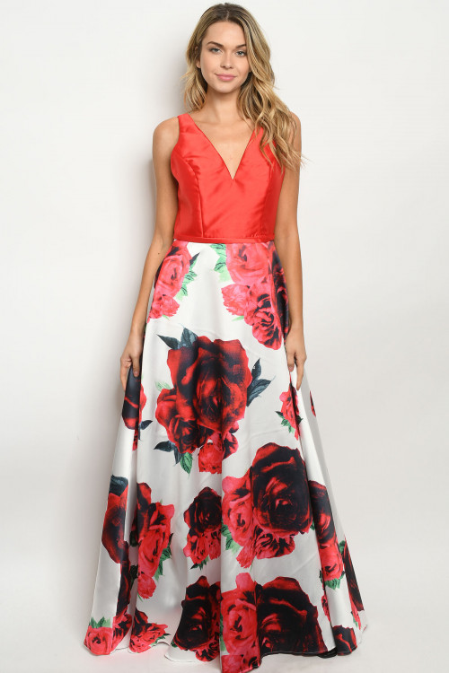 S11-18-1-D26312 RED FLORAL DRESS 2-2-2