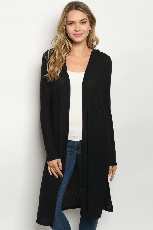 S24-2-1-C5842 BLACK CARDIGAN 1-2-2-1