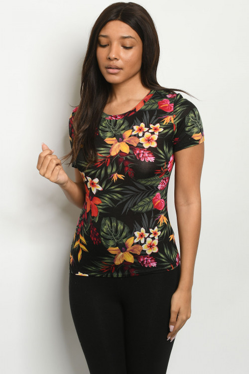 S22-9-1-T6358 BLACK FLORAL TOP 2-2-2