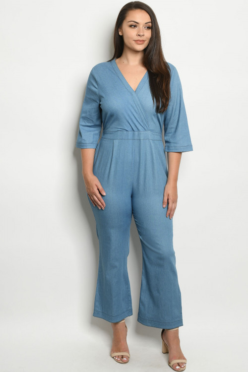 S15-5-1-J51787X LIGHT DENIM PLUS SIZE JUMPSUIT 2-2-2