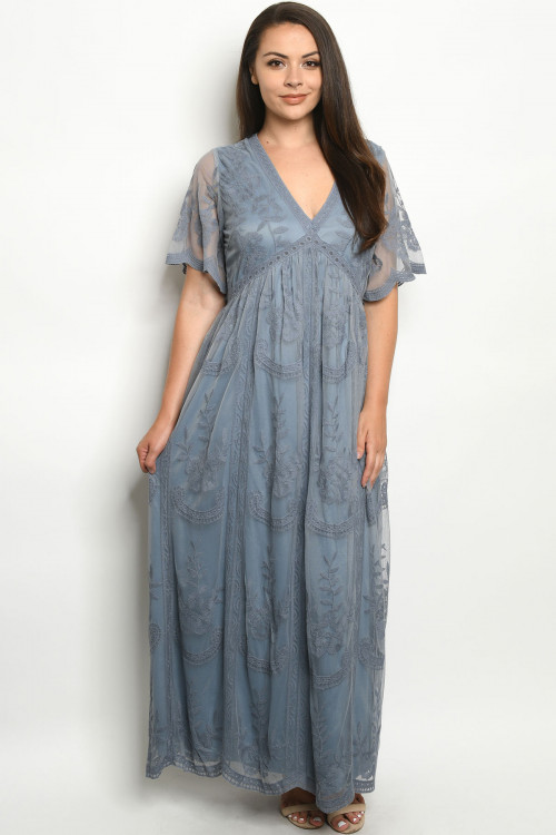 S16-3-1-D5009X INDIGO PLUS SIZE DRESS 2-1-1