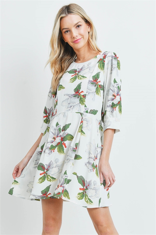 S4-9-1-D9277 IVORY FLORAL DRESS 2-2-2