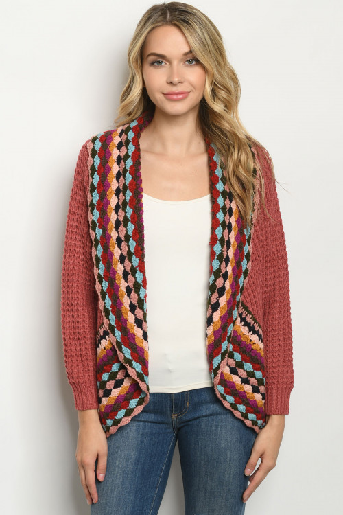 S4-8-1-C807 MAUVE MULTI CARDIGAN 3-3