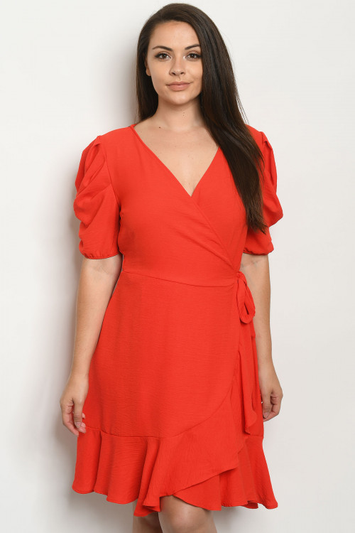 C30-A-1-D2328X ORANGE PLUS SIZE DRESS 2-2-2