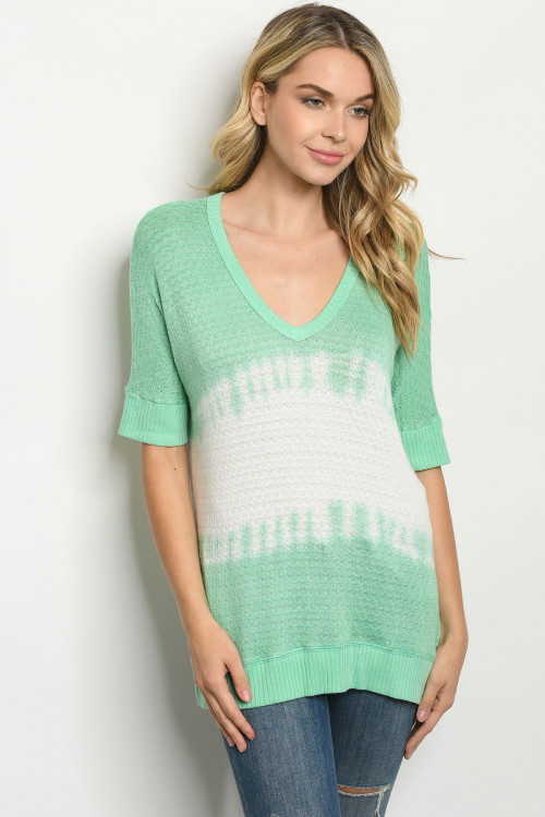 S2-5-2-T21153 MINT TIE DYE TOP 3-2-1