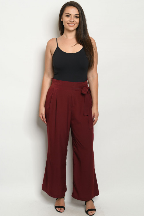 SA4-00-1-P3891X BURGUNDY PLUS SIZE PANTS 2-2-2