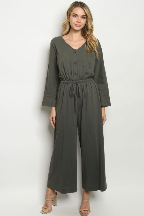 S4-9-2-J70082 DARK OLIVE JUMPSUIT 3-2-1