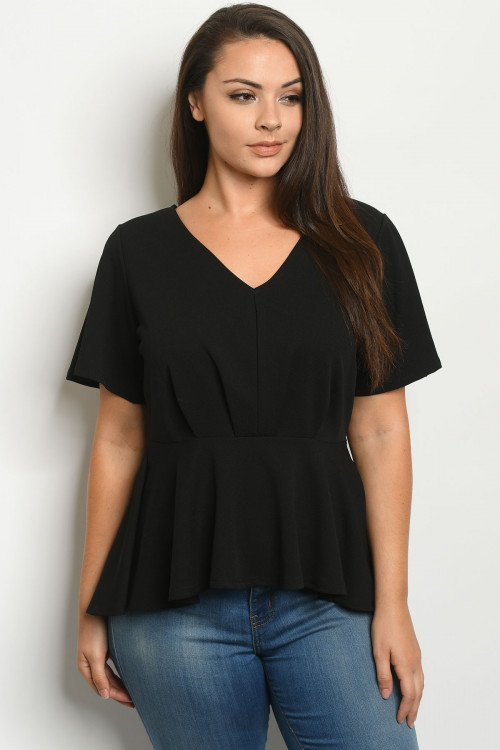 C18-B-1-T2312X BLACK PLUS SIZE TOP 2-2-2