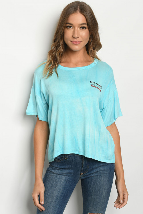 C84-A-1-T6192 AQUA TIE DYE TOP 2-1