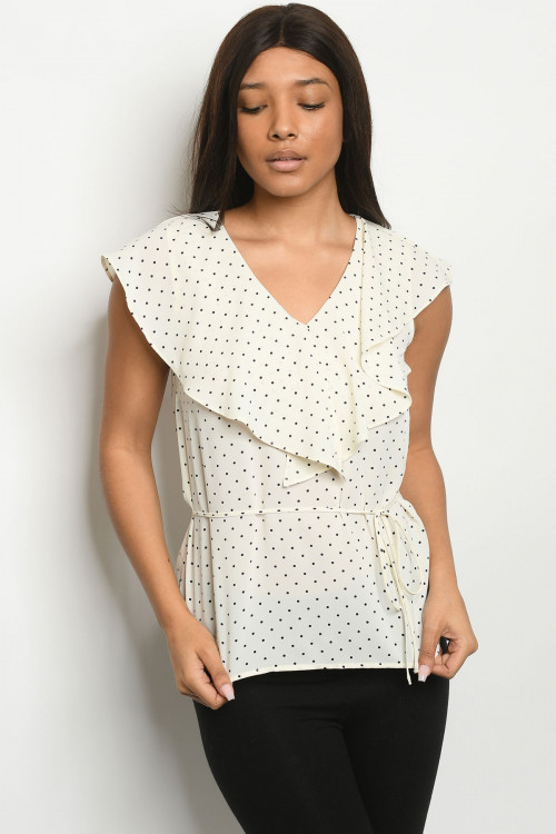 S10-20-1-T7758 IVORY BLACK WITH DOTS TOP 1-2-2
