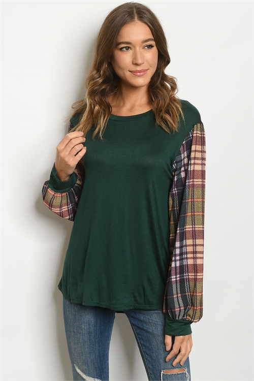 S14-10-2-T5001 GREEN CHECKERED TOP 2-3