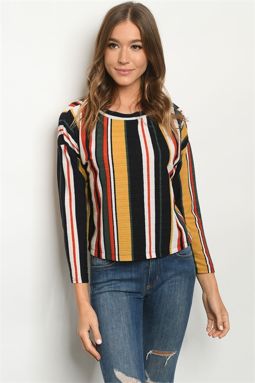 C88-A-2-T56542 MULTI COLOR STRIPES TOP 2-2-2