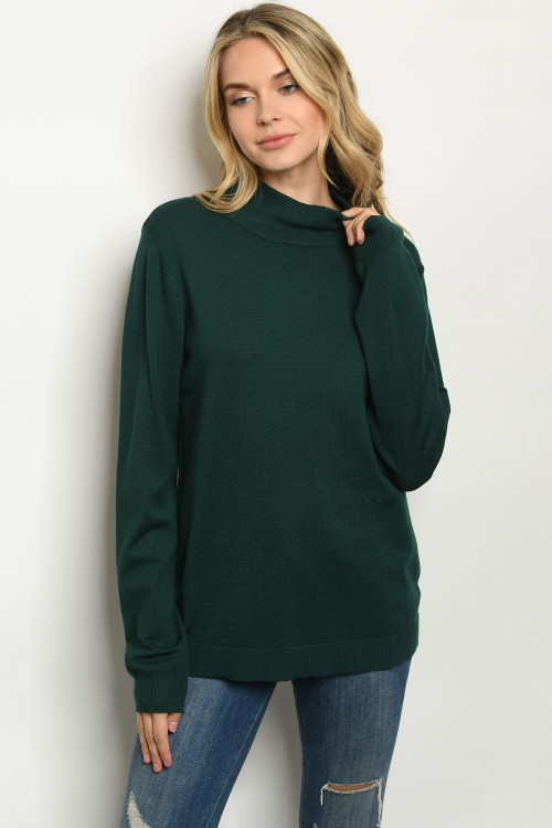 S6-7-3-T1305X GREEN PLUS SIZE SWEATER 2-2-2