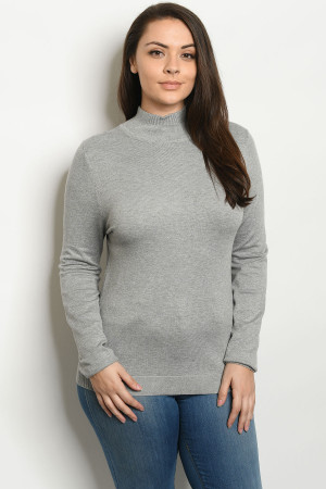 S6-7-3-T1305X GRAY PLUS SIZE SWEATER 2-2-2