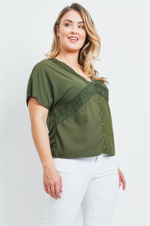 SA4-0-2-T10661X OLIVE PLUS SIZE TOP 2-2-2