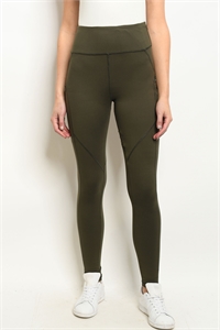 S11-20-2-L1031 OLIVE LEGGINGS YOGA PANTS 2-2-2