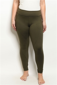 S15-3-2-L1032X OLIVE PLUS SIZE LEGGINGS YOGA PANTS 2-2-2