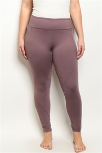 S10-8-1-L1032X MAUVE PLUS SIZE LEGGINGS YOGA PANTS 2-2-2