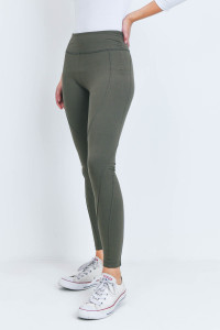 S16-7-2-L1032 OLIVE LEGGINGS YOGA PANTS 2-2-2