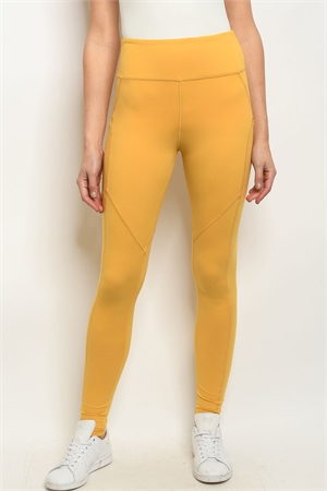 S16-8-2-L1031 MUSTARD LEGGINGS YOGA PANTS 2-2-2