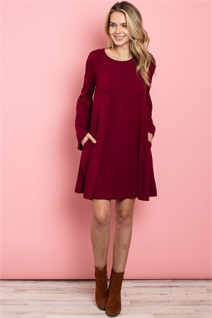 C92-A-2-D42572 BURGUNDY DRESS 2-2-2