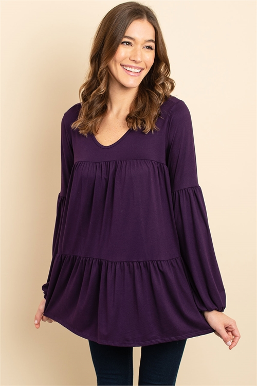 C68-A-1-T2283 EGGPLANT TOP 1-2-2