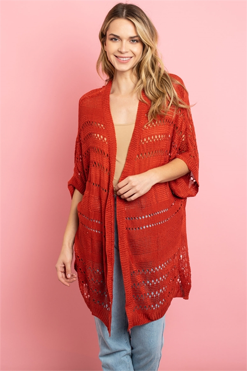 S10-10-3-C22745 BRICK CARDIGAN 2-2-2