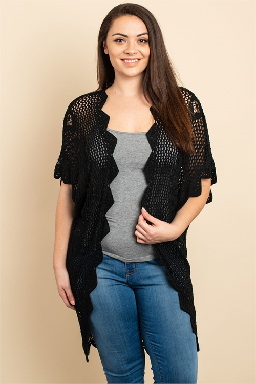 SA4-7-2-C20499X BLACK PLUS SIZE CARDIGAN 3-3