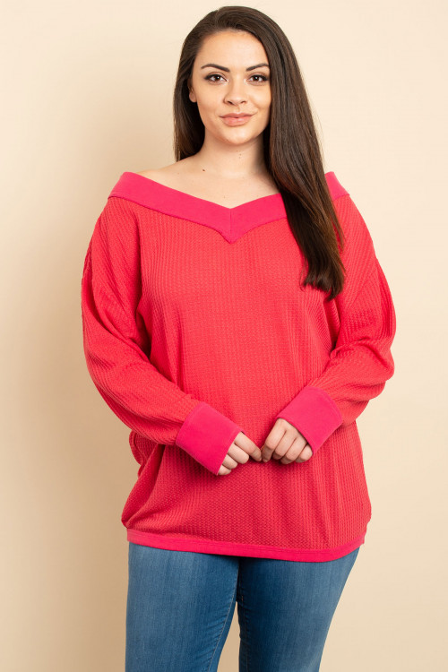 S13-12-3-T1224X FUCHSIA PLUS SIZE TOP 3-2-2