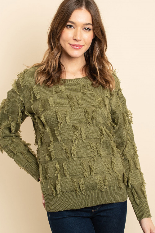 S13-12-3-S2190 OLIVE SWEATER 1-2-2