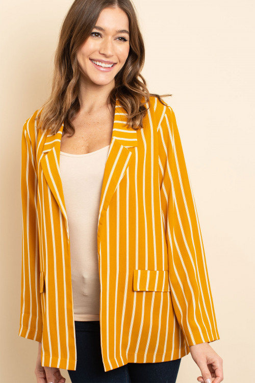 S13-9-3-C2269 MUSTARD STRIPES CARDIGAN 2-2-2