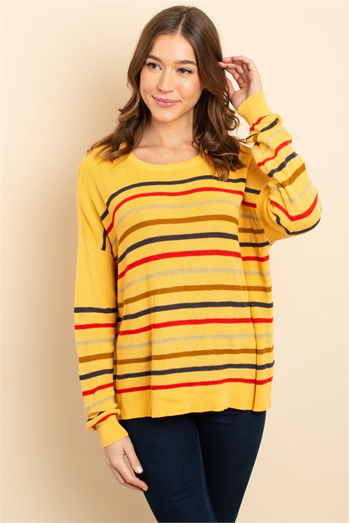 S15-8-3-S3426 YELLOW MULTI SWEATER 1-2