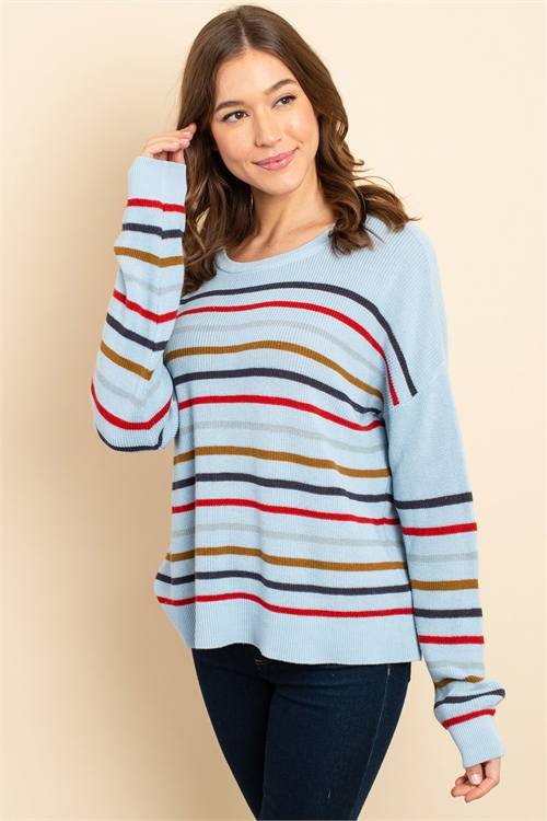 S9-8-2-S3426 BLUE MULTI SWEATER 2-2-2