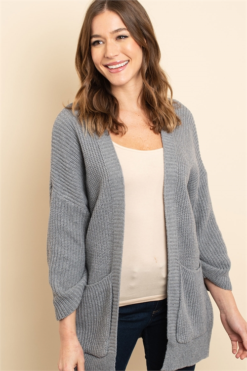 S14-4-3-C3234 GRAY CARDIGAN 2-2-2