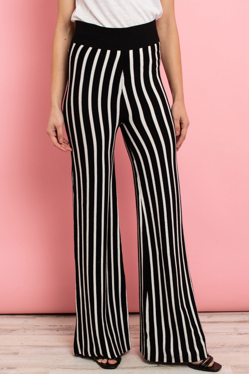 S11-7-2-P1270314 BLACK WHITE STRIPES PANTS 1-2-2