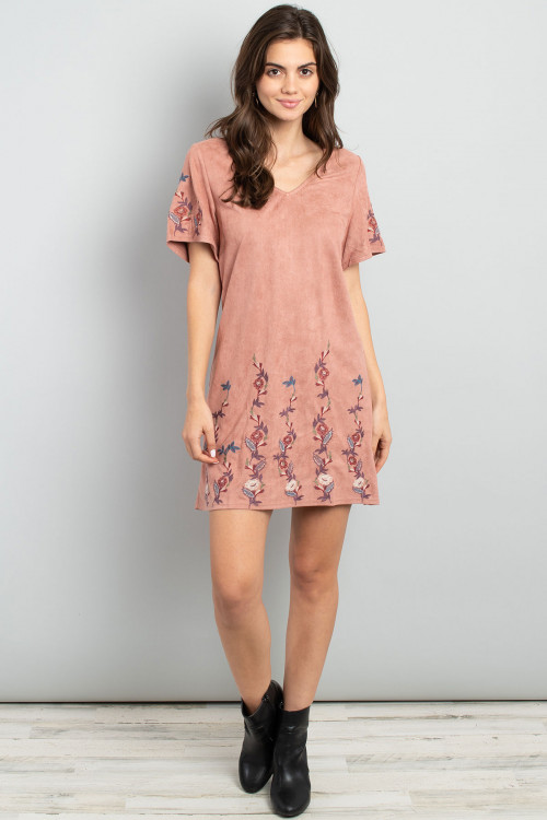 S17-3-2-D42498 BLUSH WITH FLOWER EMBROIDER DRESS 1-1-1
